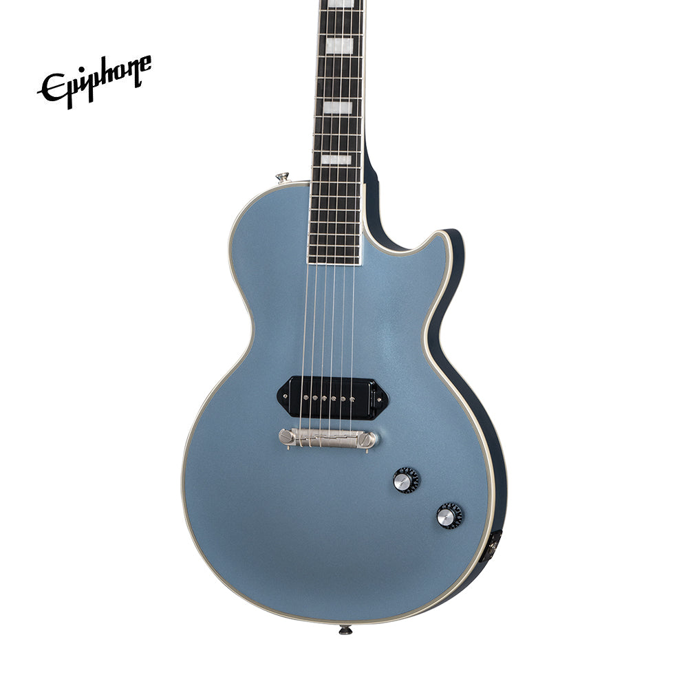 Epiphone Jared James Nichols "Blues Power" Les Paul Custom Electric Guitar, Case Included - Aged Pelham Blue