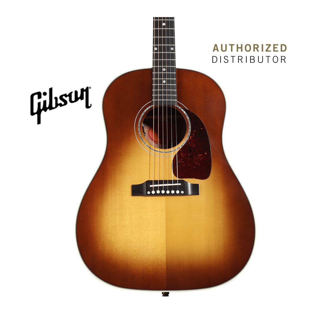 GIBSON ACOUSTIC J-45 KOA CARPATHIAN SPRUCE ACOUSTIC-ELECTRIC GUITAR - HONEYBURST
