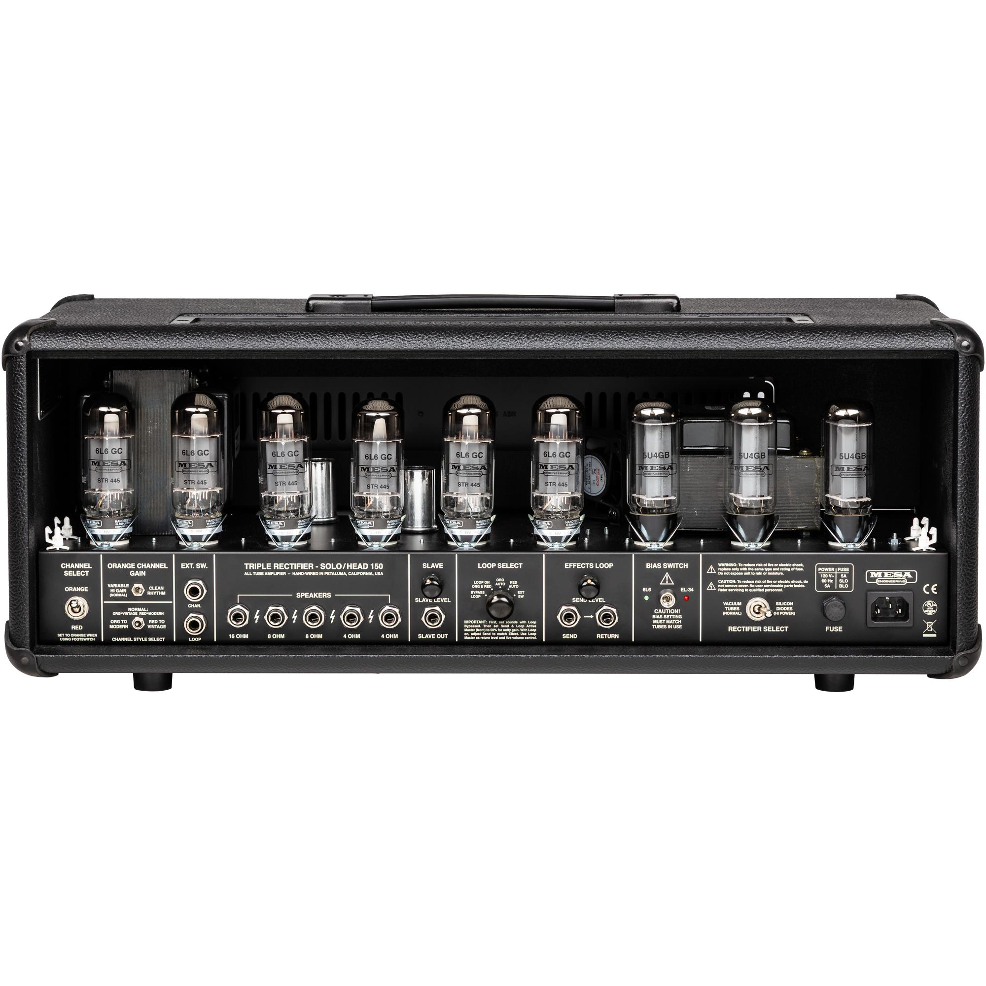 Mesa/Boogie 90s Triple Rectifier 150-watt Amplifier Head, Black Bronco with Black Diamond Plate