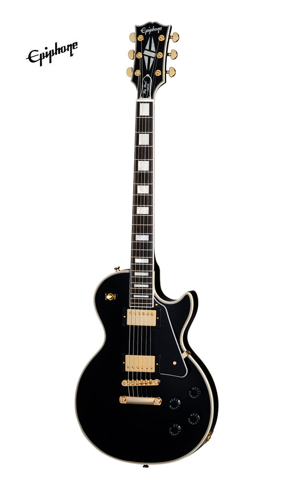 (Epiphone Inspired by Gibson Custom) Epiphone Les Paul Custom Electric Guitar - Ebony