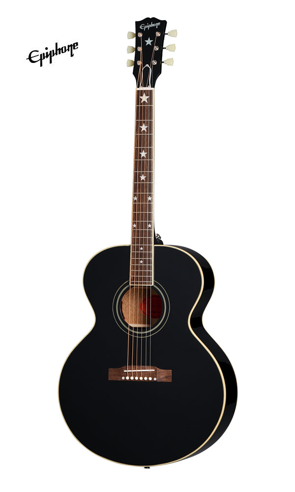 (Epiphone Inspired by Gibson Custom) Epiphone J-180 LS Acoustic-Electric Guitar - Ebony