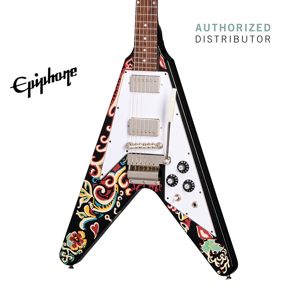 Epiphone Jimi Hendrix "Love Drops" Flying V (Incl. Hard Case) - Ebony