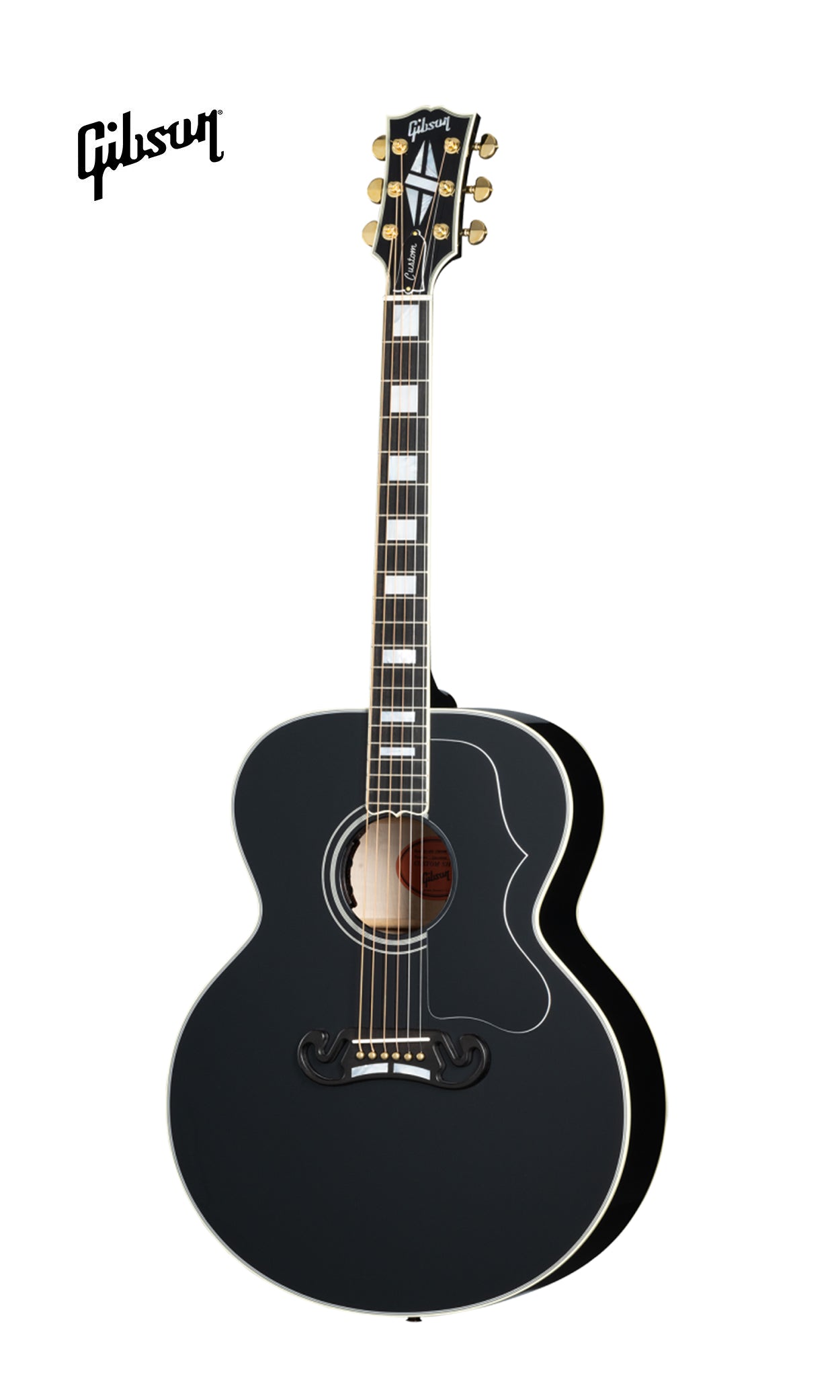 GIBSON SJ-200 CUSTOM ACOUSTIC-ELECTRIC GUITAR - EBONY (SJ200)