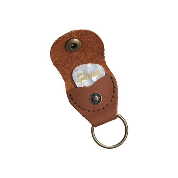GIBSON ACCESSORIES LEATHER PICKHOLDER KEYCHAIN - BROWN (AKYC-BRN)