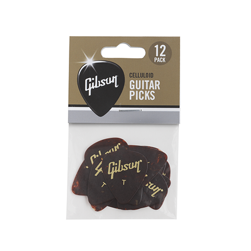 GIBSON ACCESSORIES TORTOISE THIN PICKS, 12 PACK (APRT12-74T)
