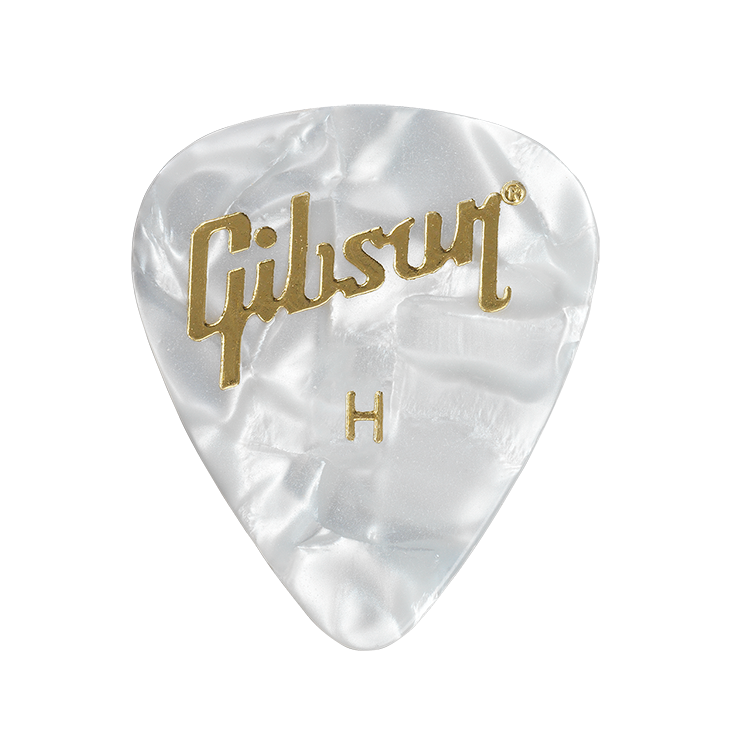 GIBSON ACCESSORIES PEARLOID HEAVY WHITE PICKS, 12 PACK (APRW12-74H)