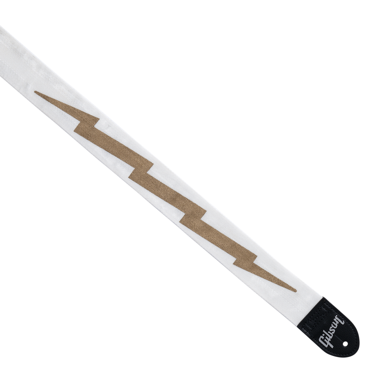 GIBSON ACCESSORIES LIGHTNING BOLT SEATBELT GUITAR STRAP - WHITE (ASBOLT-WHT)