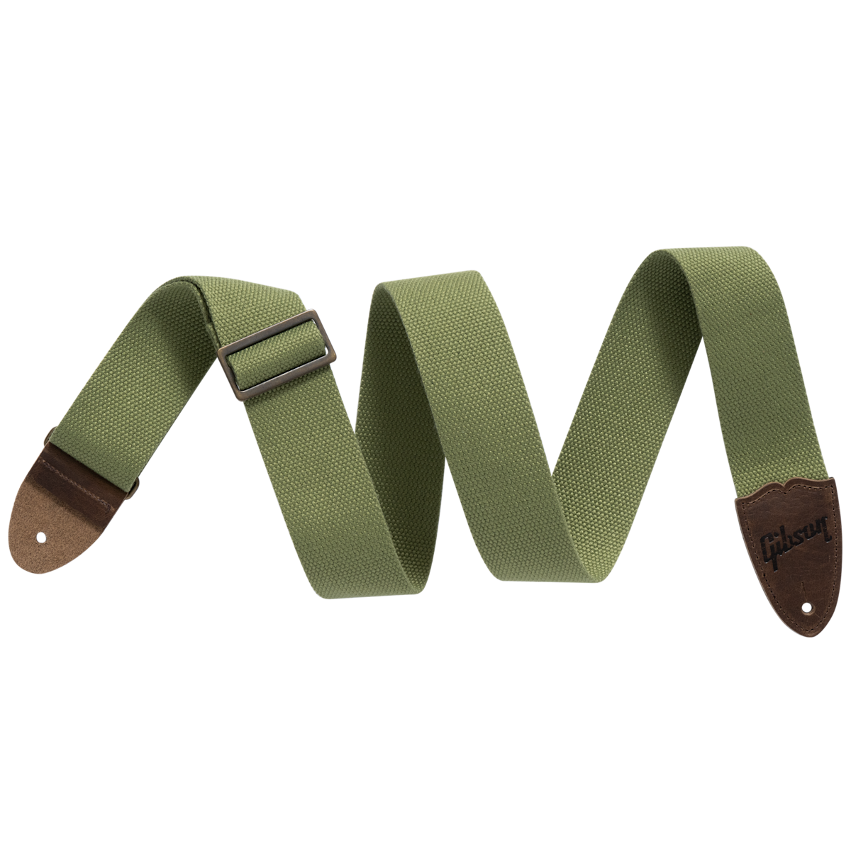 GIBSON ACCESSORIES THE CANVAS GUITAR STRAP -GREEN (ASCNVS-GRN)