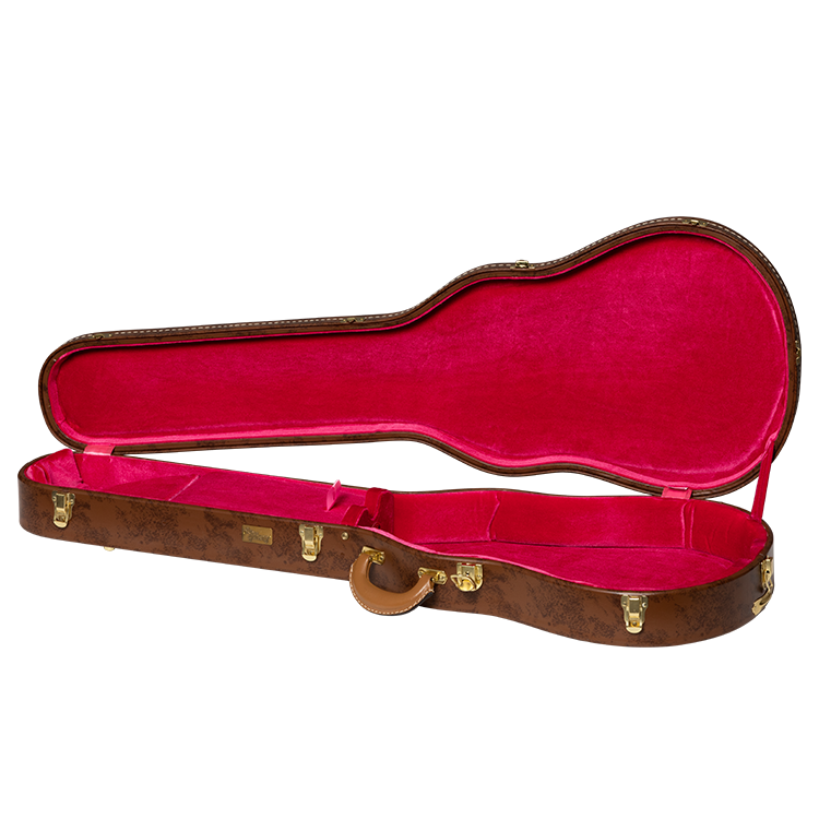 GIBSON ACCESSORIES LIFTON HISTORIC "5-LATCH" LES PAUL HARDSHELL CASE - BROWN/PINK (ASLFTCASE-5L-LPS)