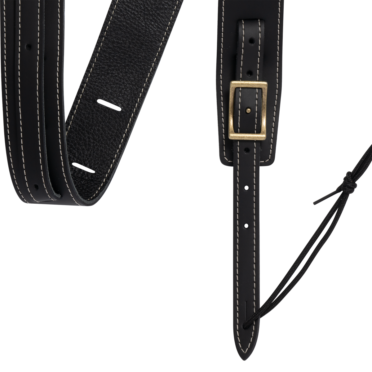 GIBSON ACCESSORIES THE TROUBADOUR LEATHER GUITAR STRAP - BLACK (ASTRBDR-BLK)