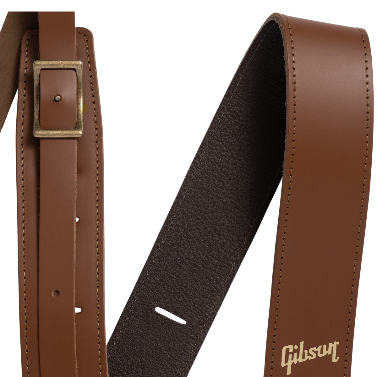 GIBSON ACCESSORIES THE TROUBADOUR LEATHER GUITAR STRAP - BROWN (ASTRBDR-BRN)