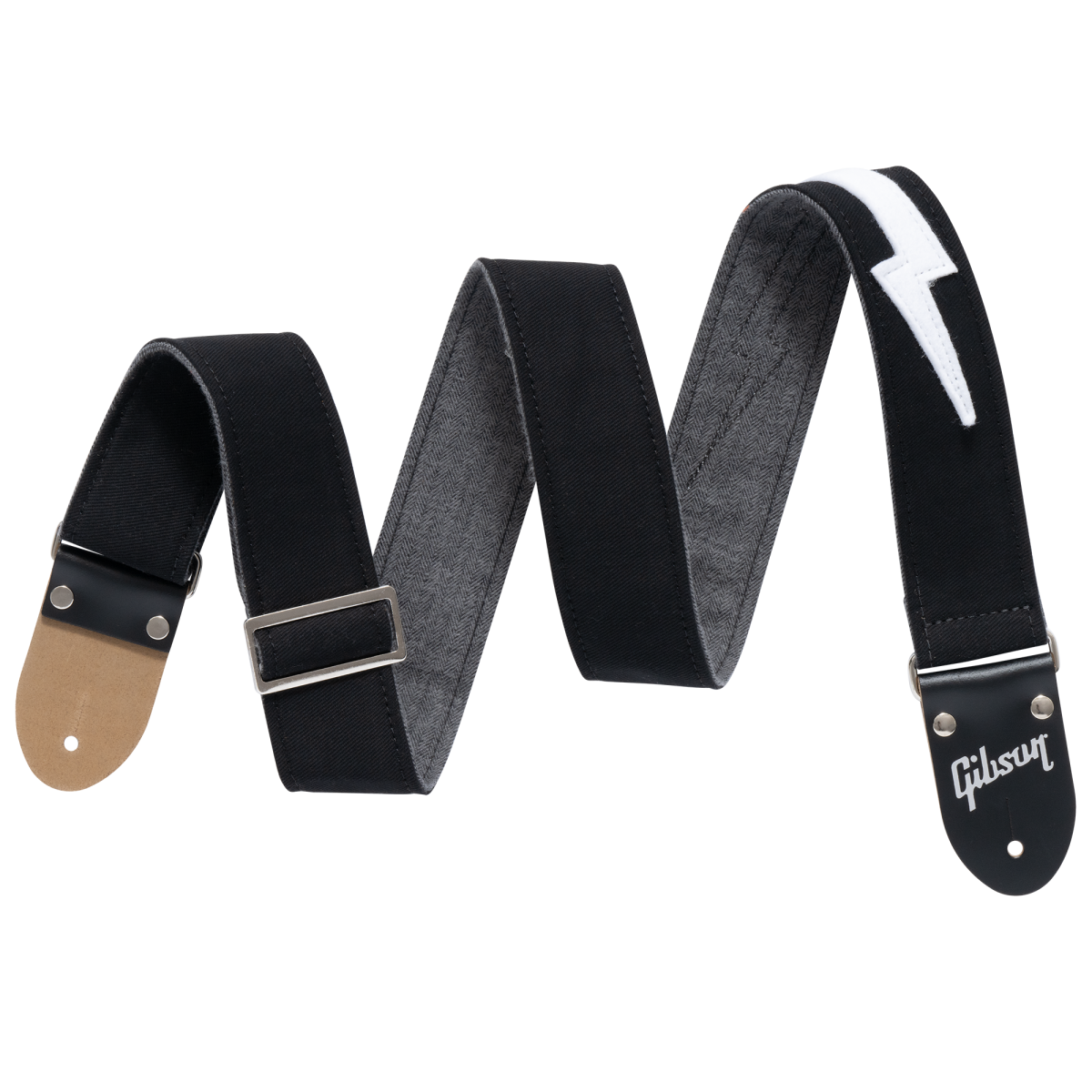 GIBSON ACCESSORIES THE VINTAGE BOLT GUITAR STRAP - BLACK (ASVBLT-BLK)