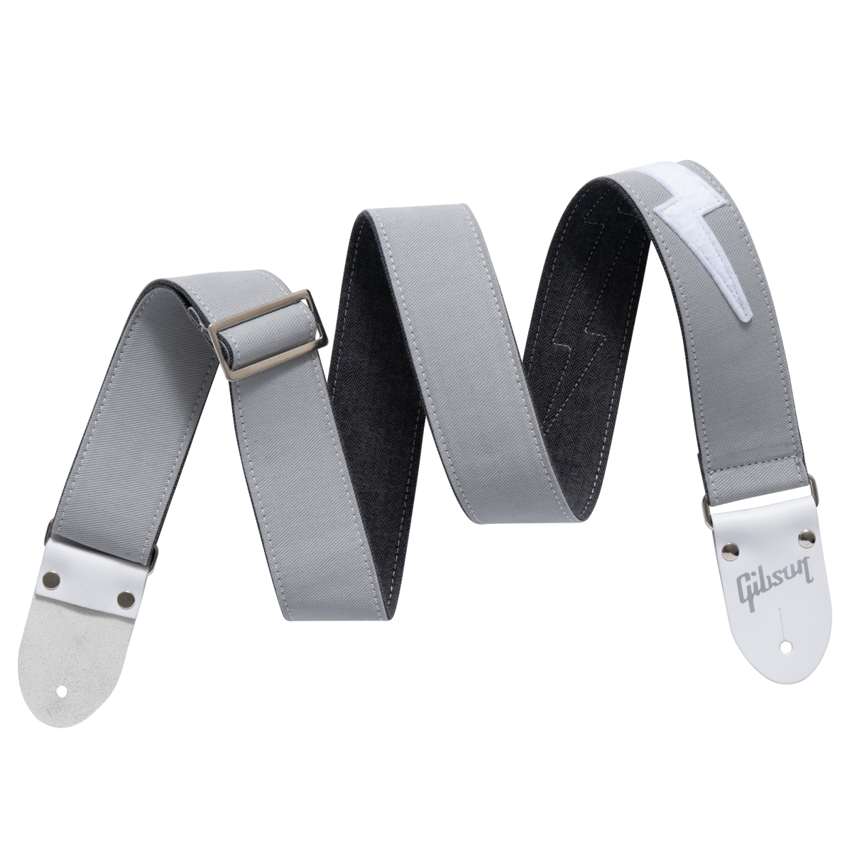 GIBSON ACCESSORIES THE VINTAGE BOLT GUITAR STRAP - GRAY (ASVBLT-GRY)