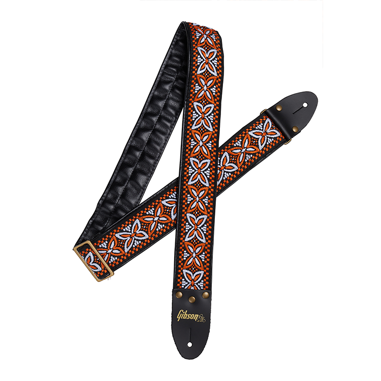 GIBSON ACCESSORIES THE ORANGE LILY GUITAR STRAP (ASVS-ORL)