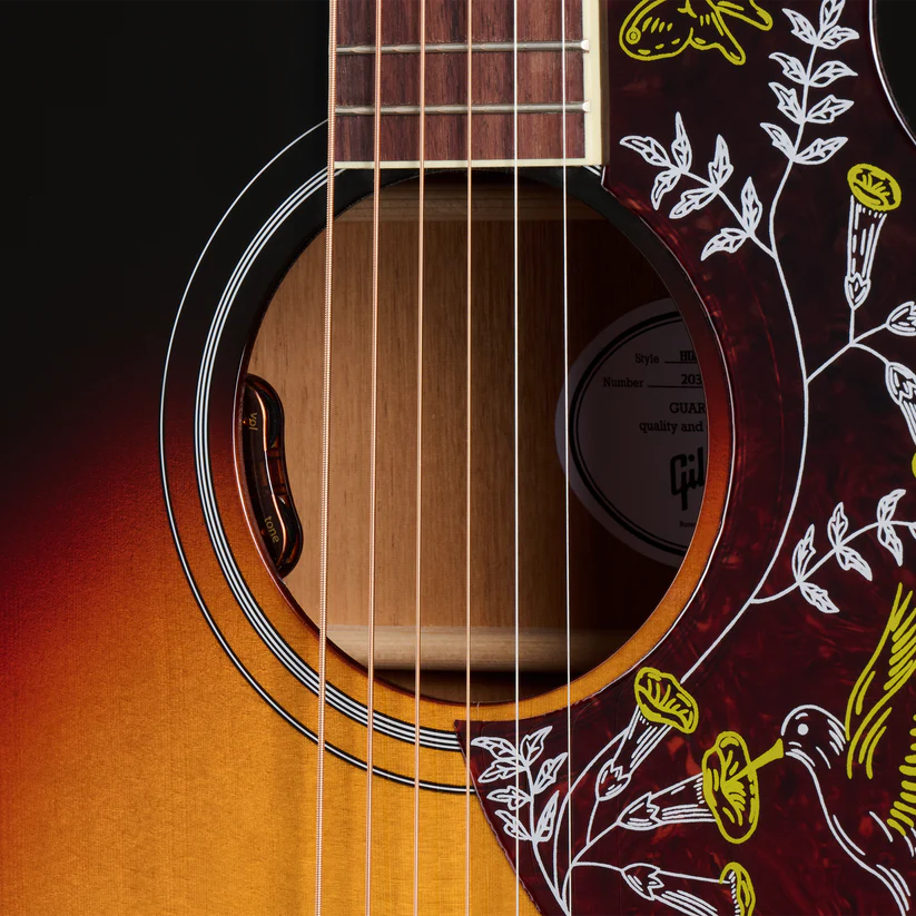 GIBSON HUMMINGBIRD STANDARD ACOUSTIC-ELECTRIC GUITAR - TRI BURST, EXCLUSIVE