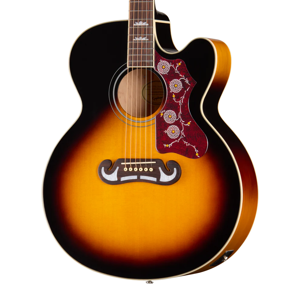 Epiphone J-200 Studio EC Acoustic-Electric Guitar - Vintage Sunburst