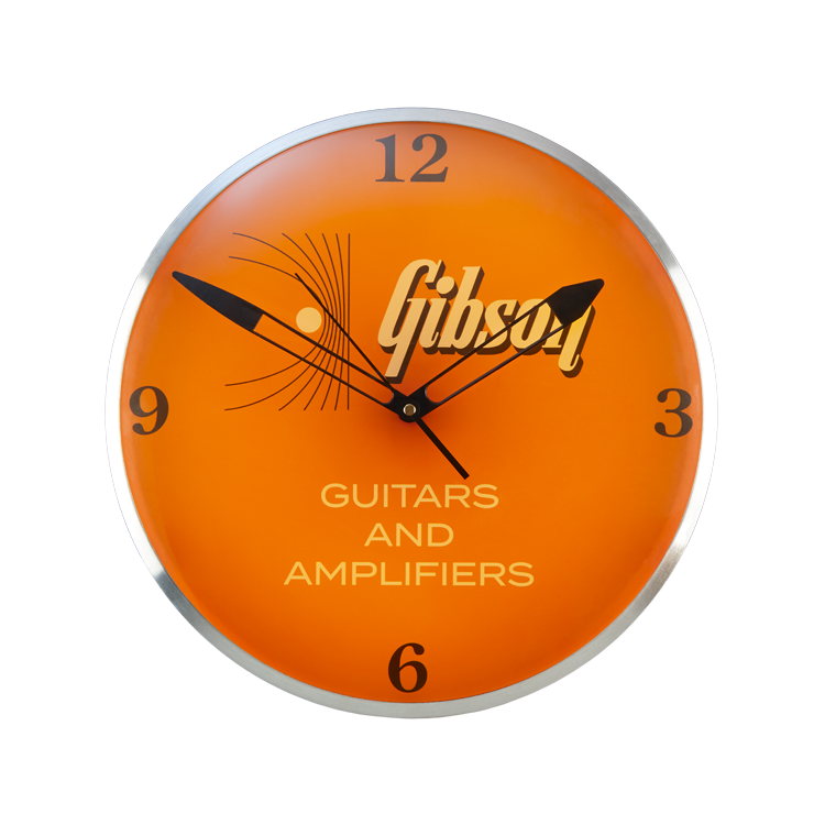 GIBSON VINTAGE LIGHTED WALL CLOCK - KALAMAZOO ORANGE
