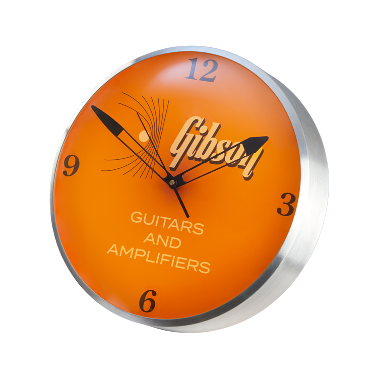GIBSON VINTAGE LIGHTED WALL CLOCK - KALAMAZOO ORANGE