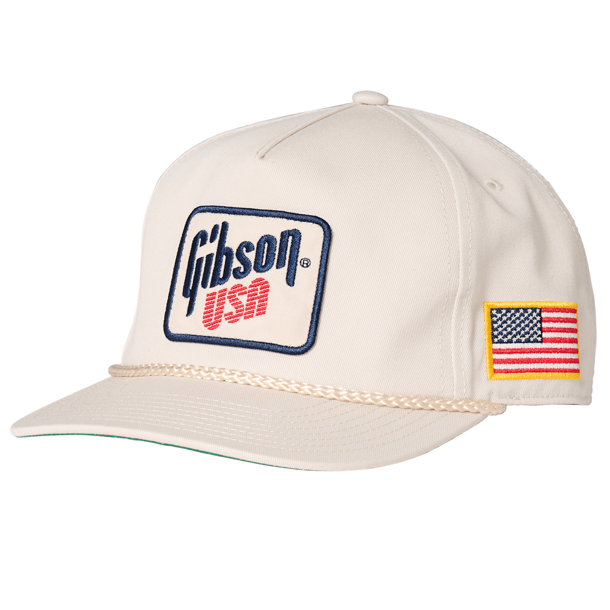 GIBSON ACCESSORIES GIBSON USA FLAG UNSTRUCTURED ROPE SNAPBACK - TAN (GA-ROPE-FLAG-TAN)