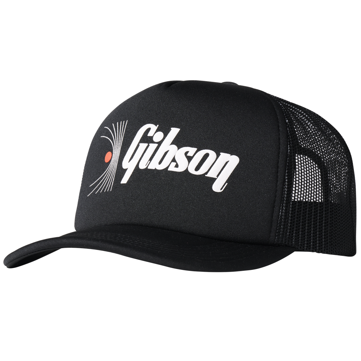 GIBSON ACCESSORIES SOUNDWAVE FOAM TRUCKER HAT - BLACK (GA-SDWVFMTRHT)