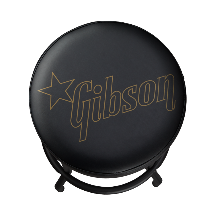 GIBSON ACCESSORIES PREMIUM PLAYING STOOL, STAR LOGO, TALL (GA-STOOL3)