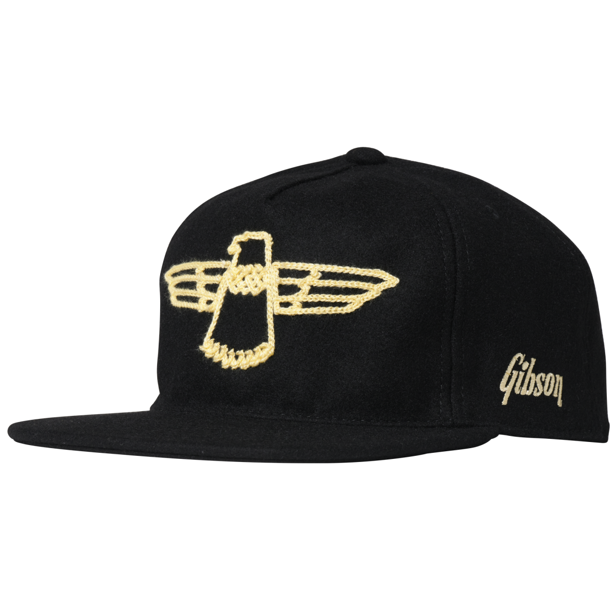 GIBSON ACCESSORIES THUNDERBIRD WOOL SNAPBACK HAT - BLACK (GA-TBIRDWHT)