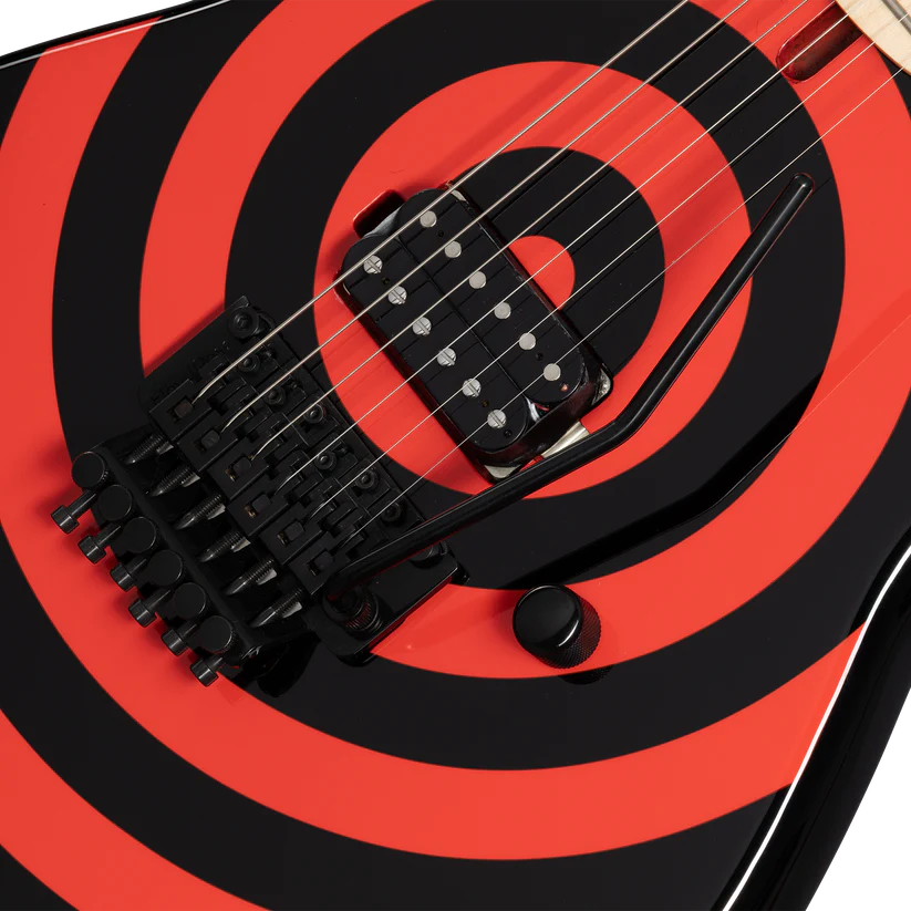 Kramer 84 Red Bullseye Electric Guitar with Premium Gig Bag - Black with Red Bullseye