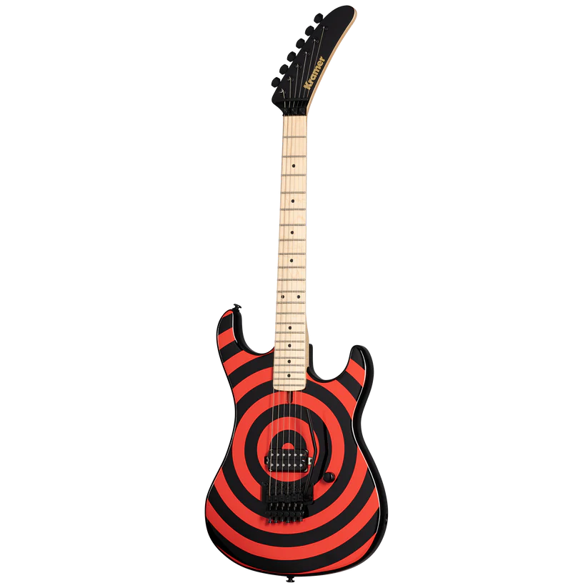 Kramer 84 Red Bullseye Electric Guitar with Premium Gig Bag - Black with Red Bullseye