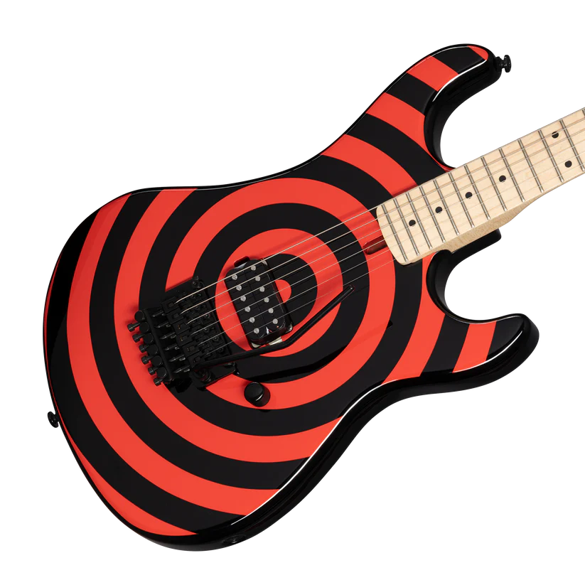 Kramer 84 Red Bullseye Electric Guitar with Premium Gig Bag - Black with Red Bullseye