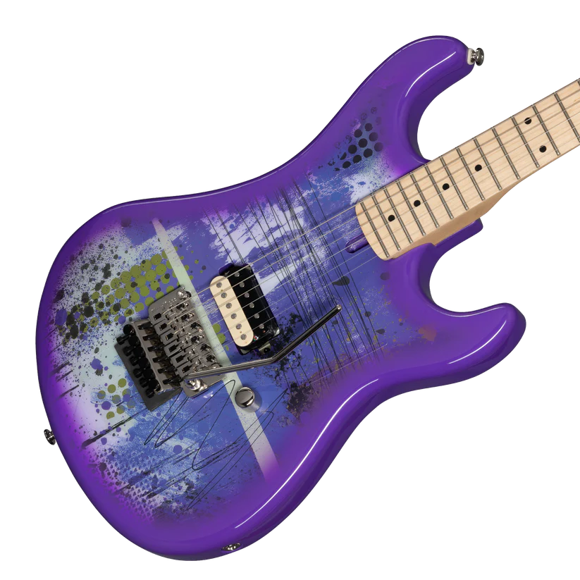 Kramer 84 Purple Splatter Electric Guitar with Premium Gig Bag - Shockwave with Purple Splatter