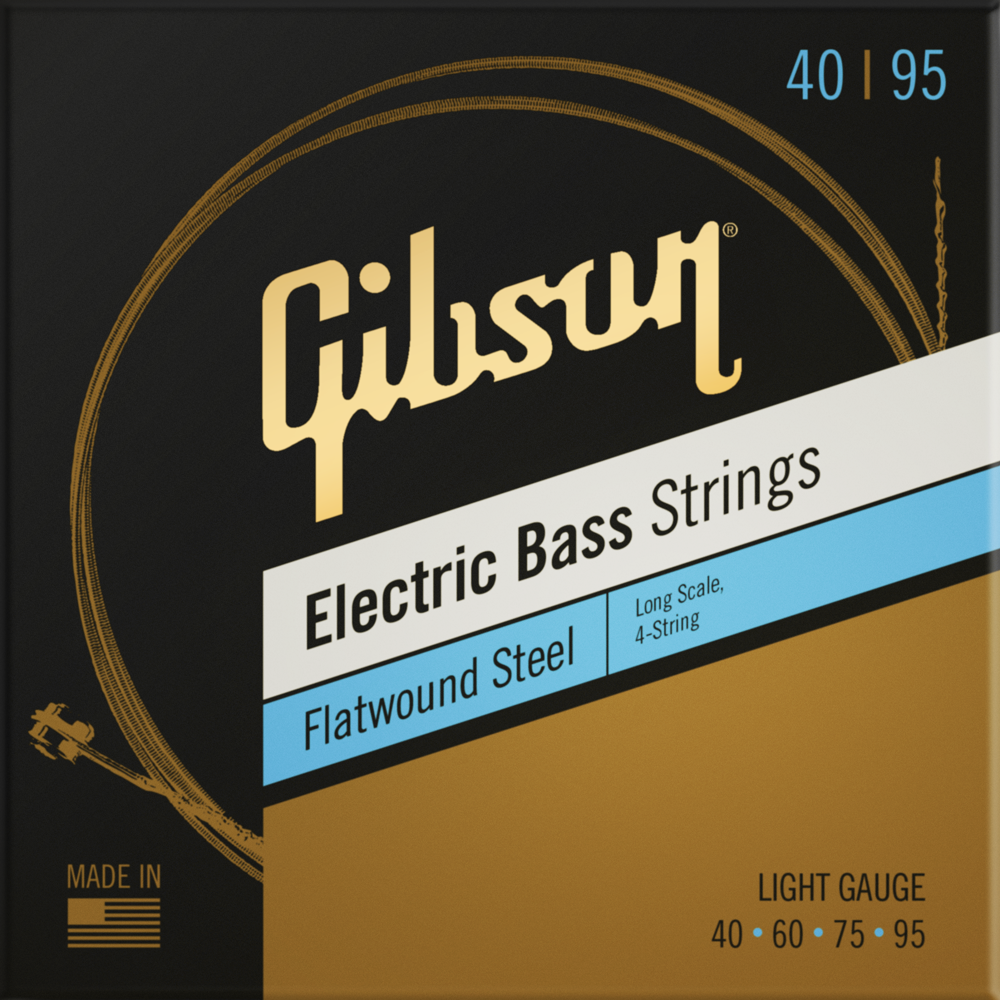 GIBSON ACCESSORIES FLATWOUND ELECTRIC BASS STRINGS - .040-.095 LIGHT LONG SCALE (SBG-FWLS)