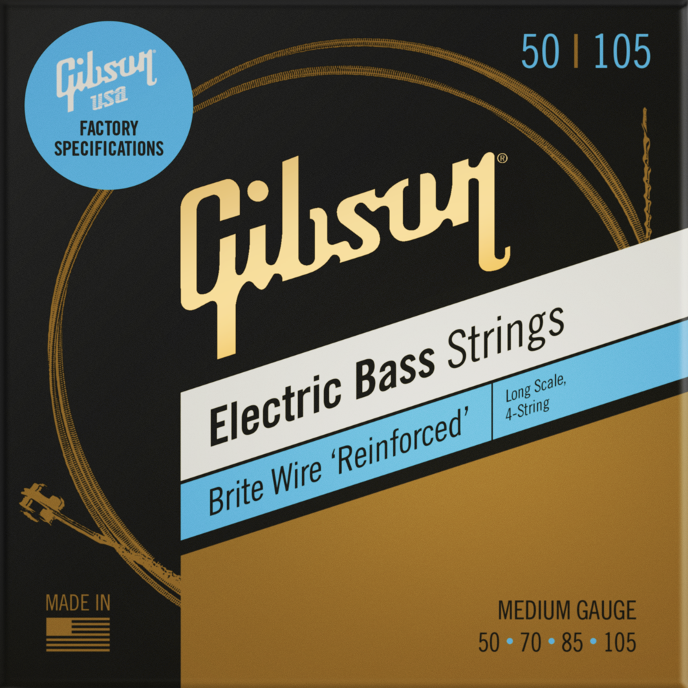 GIBSON ACCESSORIES BRITE WIRE ELECTRIC BASS STRINGS - .050-.105 MEDIUM LONG SCALE (SBG-LSM)