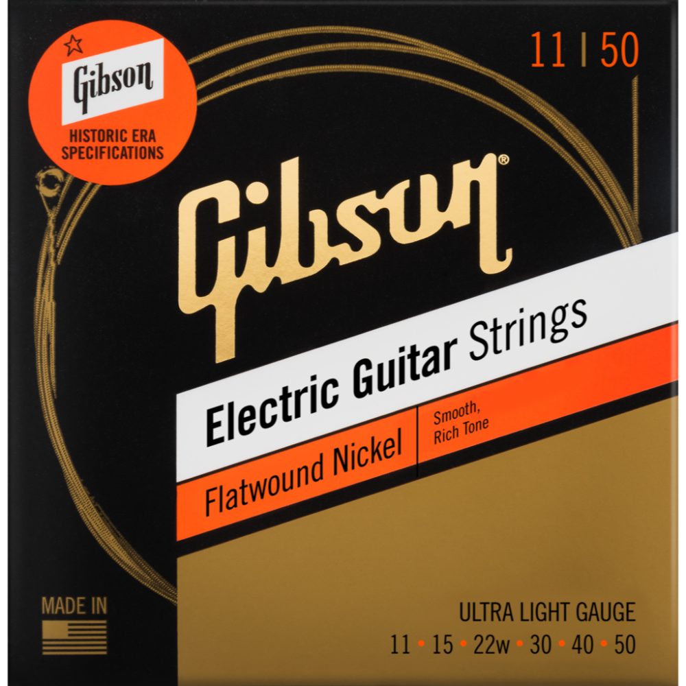 GIBSON ACCESSORIES FLATWOUND ELECTRIC GUITAR STRINGS - .011-.050 ULTRA LIGHT (SEG-FW11)