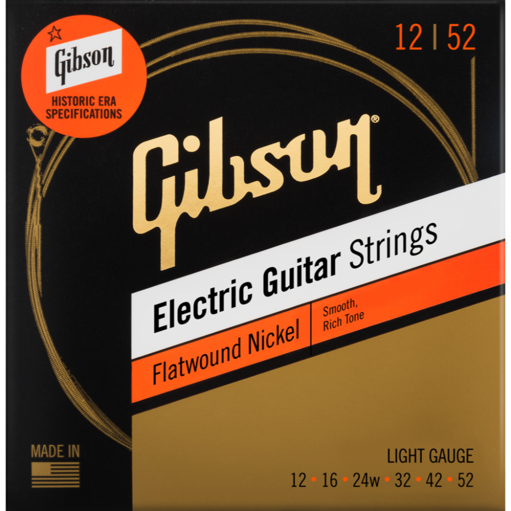 GIBSON ACCESSORIES FLATWOUND ELECTRIC GUITAR STRINGS - .012-.052 LIGHT (SEG-FW12)