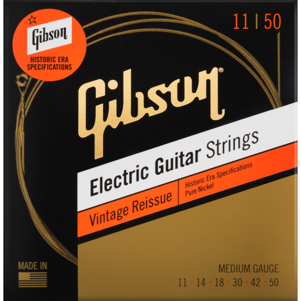 GIBSON ACCESSORIES VINTAGE REISSUE ELECTRIC GUITAR STRINGS - .011-.050 MEDIUM (SEG-HVR11)