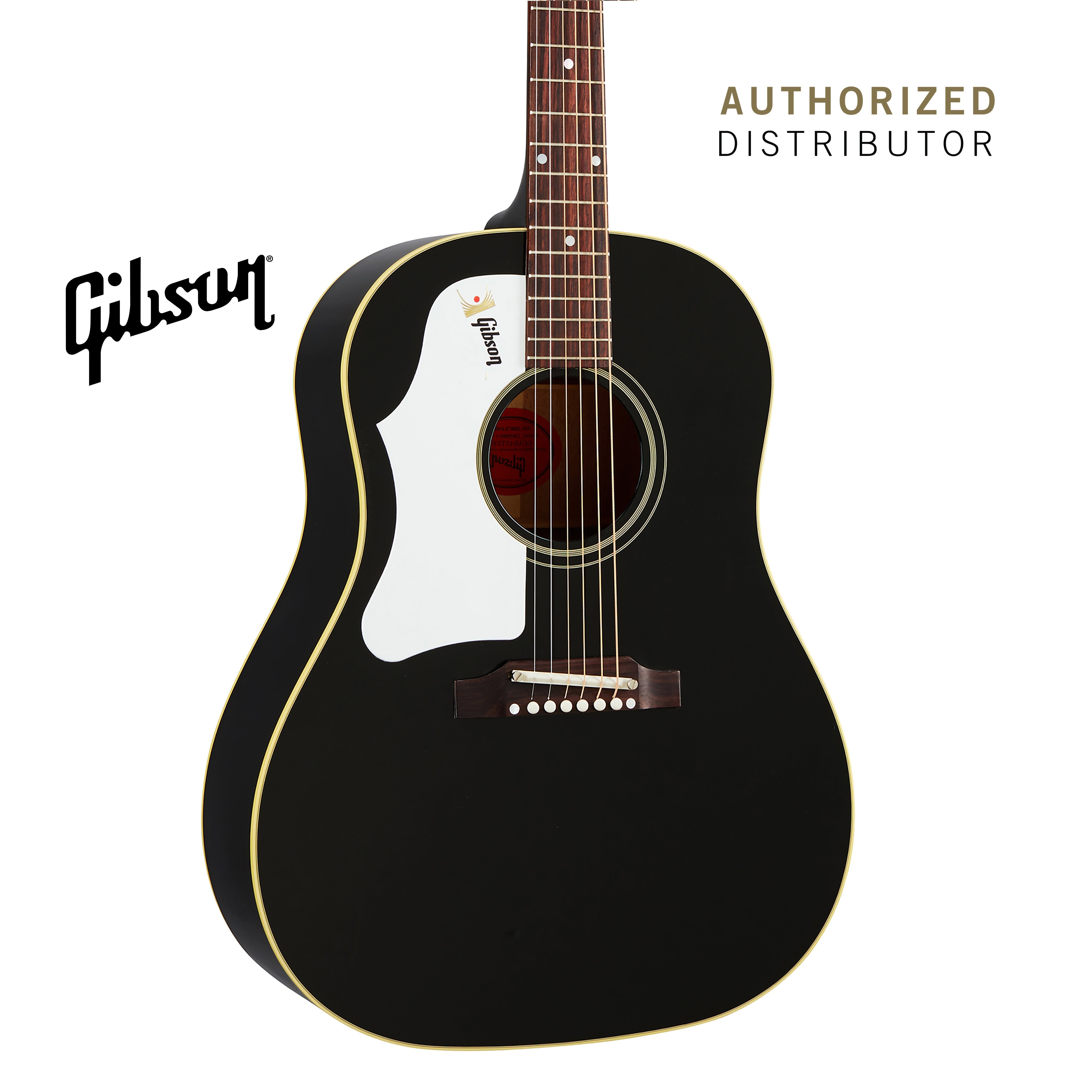 GIBSON 60S J-45 ORIGINAL, ADJ SADDLE LEFT-HANDED ACOUSTIC GUITAR - EBONY