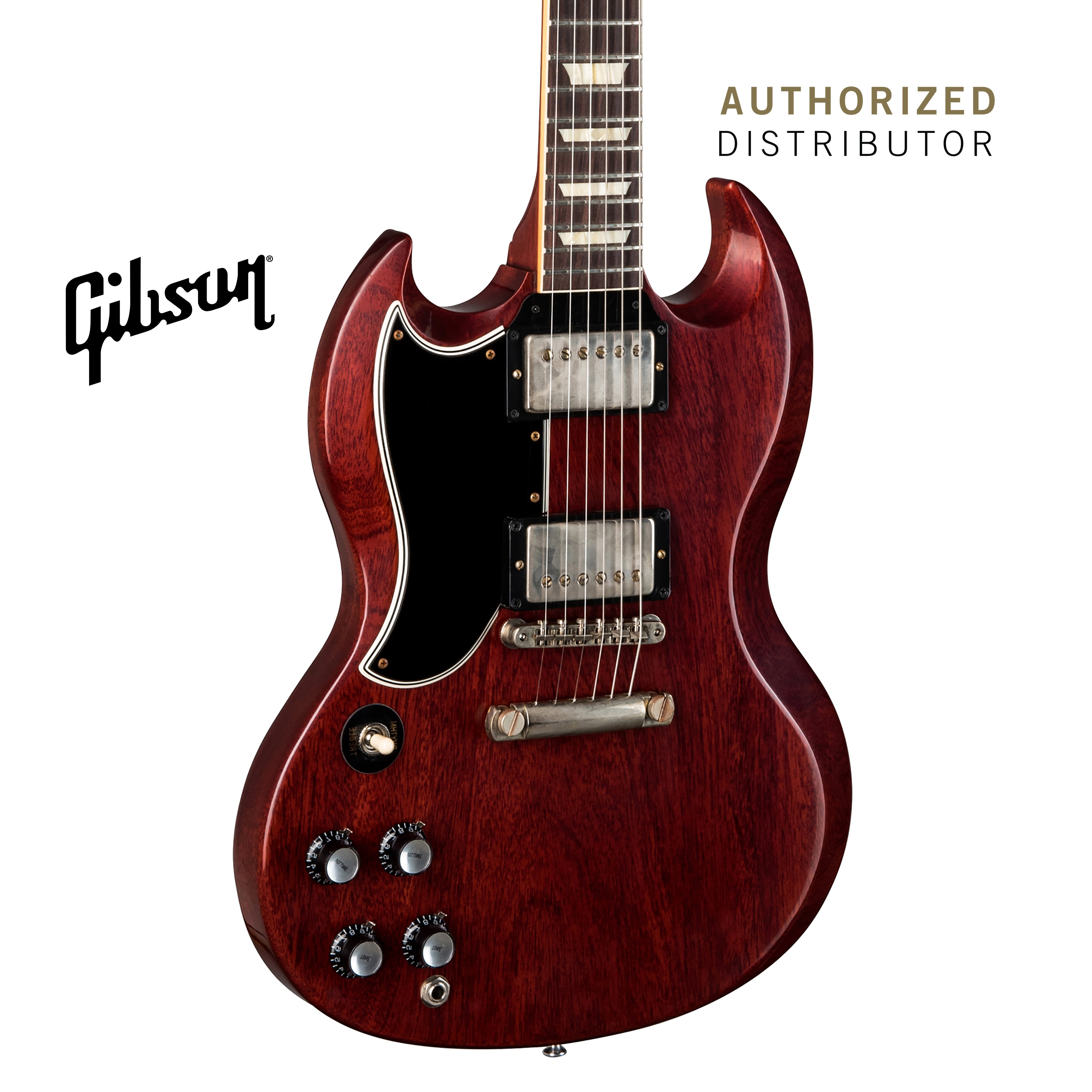 GIBSON 1961 LES PAUL SG STANDARD REISSUE STOPBAR VOS LEFT-HANDED ELECTRIC GUITAR - CHERRY RED