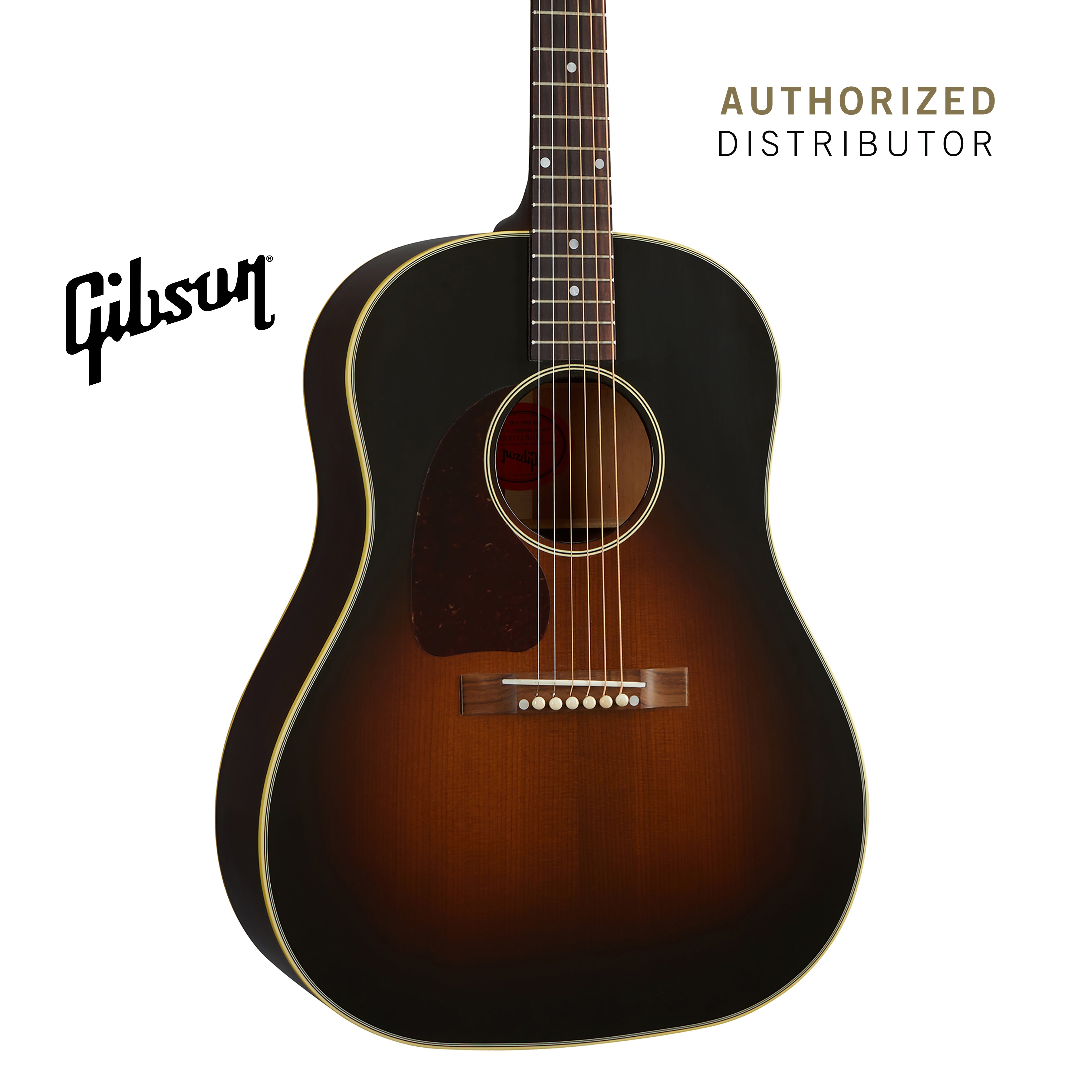 GIBSON 1942 BANNER J-45 LEFT-HANDED ACOUSTIC GUITAR - VINTAGE SUNBURST