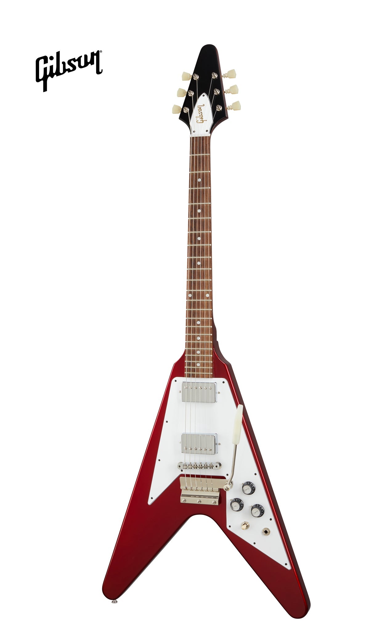 GIBSON 1967 MAHOGANY FLYING V REISSUE WITH MAESTRO VIBROLA GLOSS ELECTRIC GUITAR - SPARKLING BURGUNDY