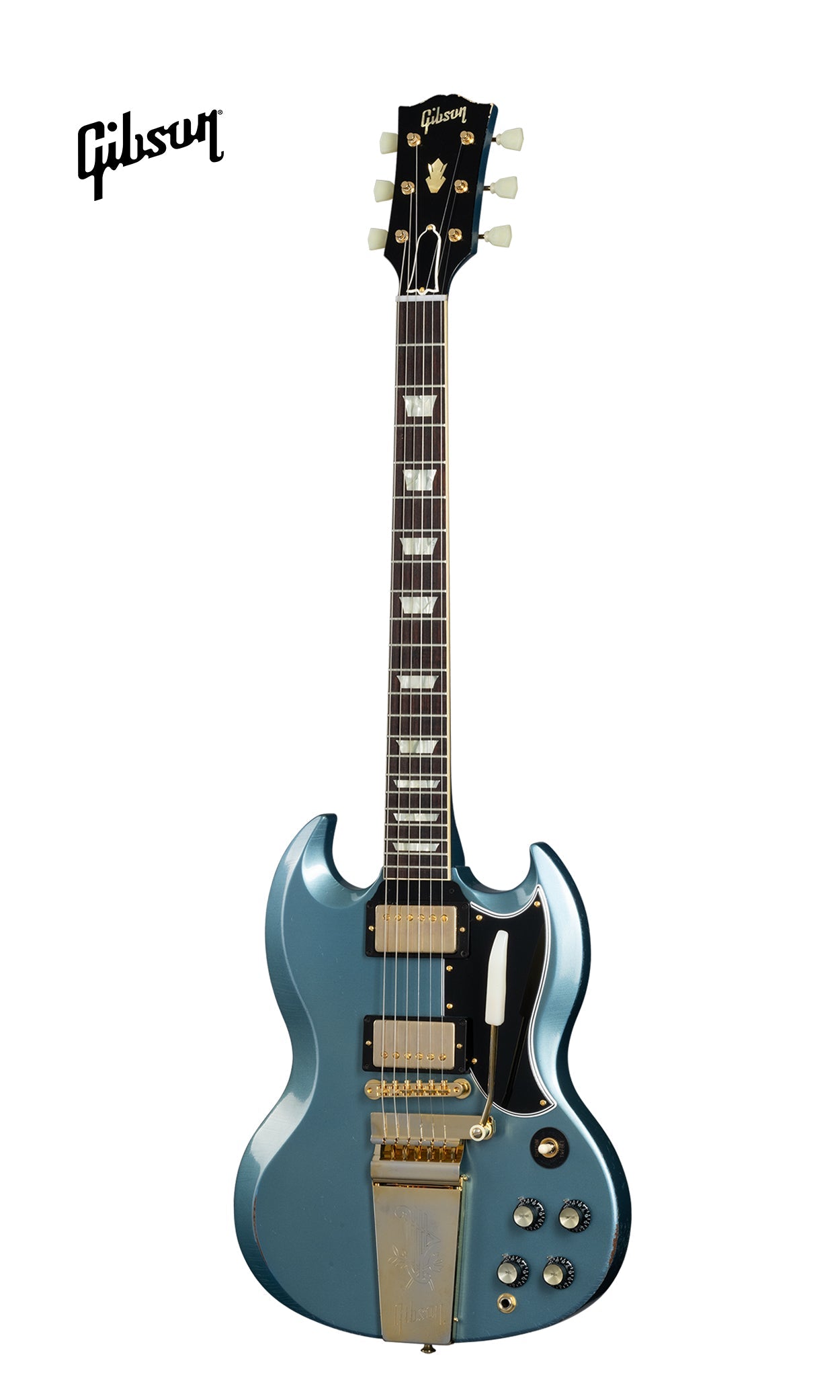 GIBSON 1964 SG STANDARD REISSUE WITH MAESTRO VIBROLA LIGHT AGED ELECTRIC GUITAR - ANTIQUE PELHAM BLUE