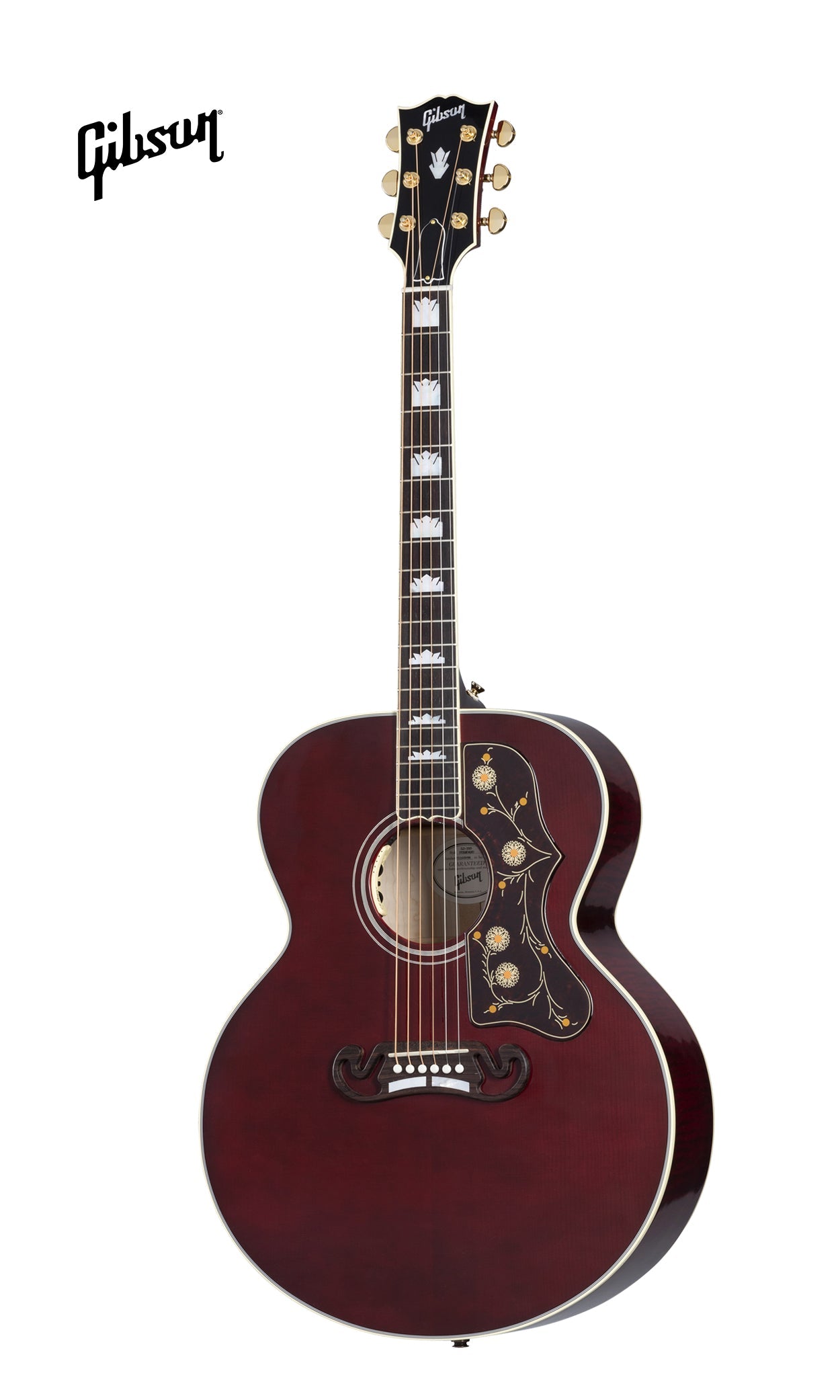 GIBSON SJ-200 STANDARD MAPLE ACOUSTIC-ELECTRIC GUITAR - WINE RED