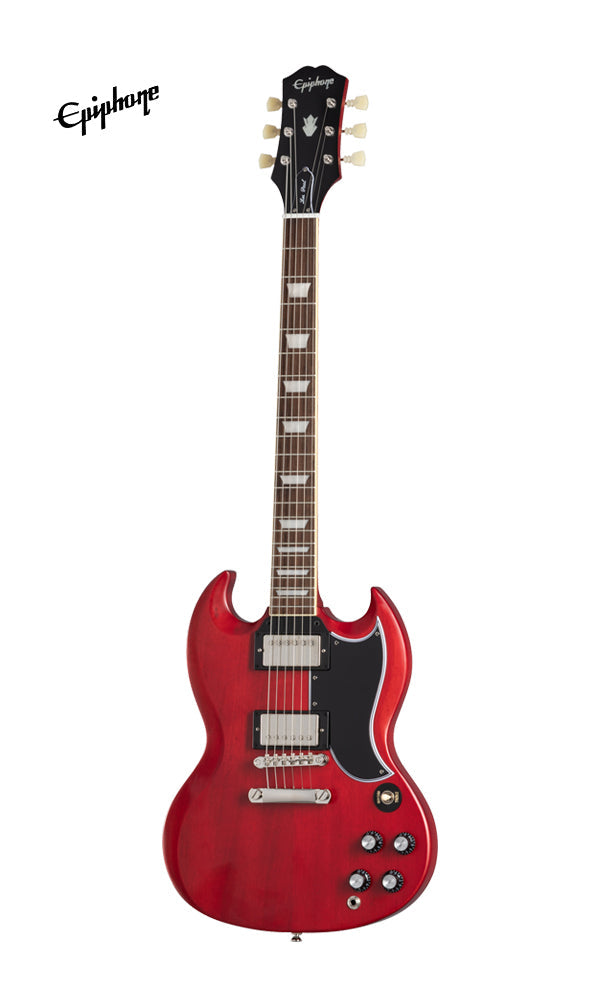 (Epiphone Inspired by Gibson Custom) Epiphone 1961 Les Paul SG Standard Electric Guitar, Case Included - Aged 60s Cherry