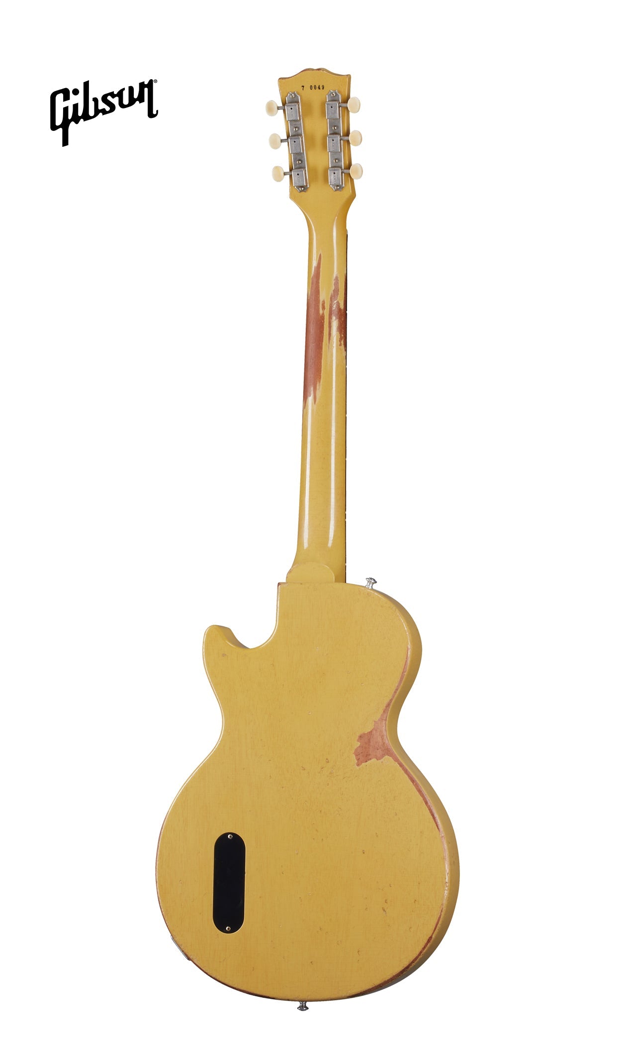 GIBSON 1957 LES PAUL JUNIOR SINGLE CUT REISSUE HEAVY AGED ELECTRIC GUITAR - TV YELLOW