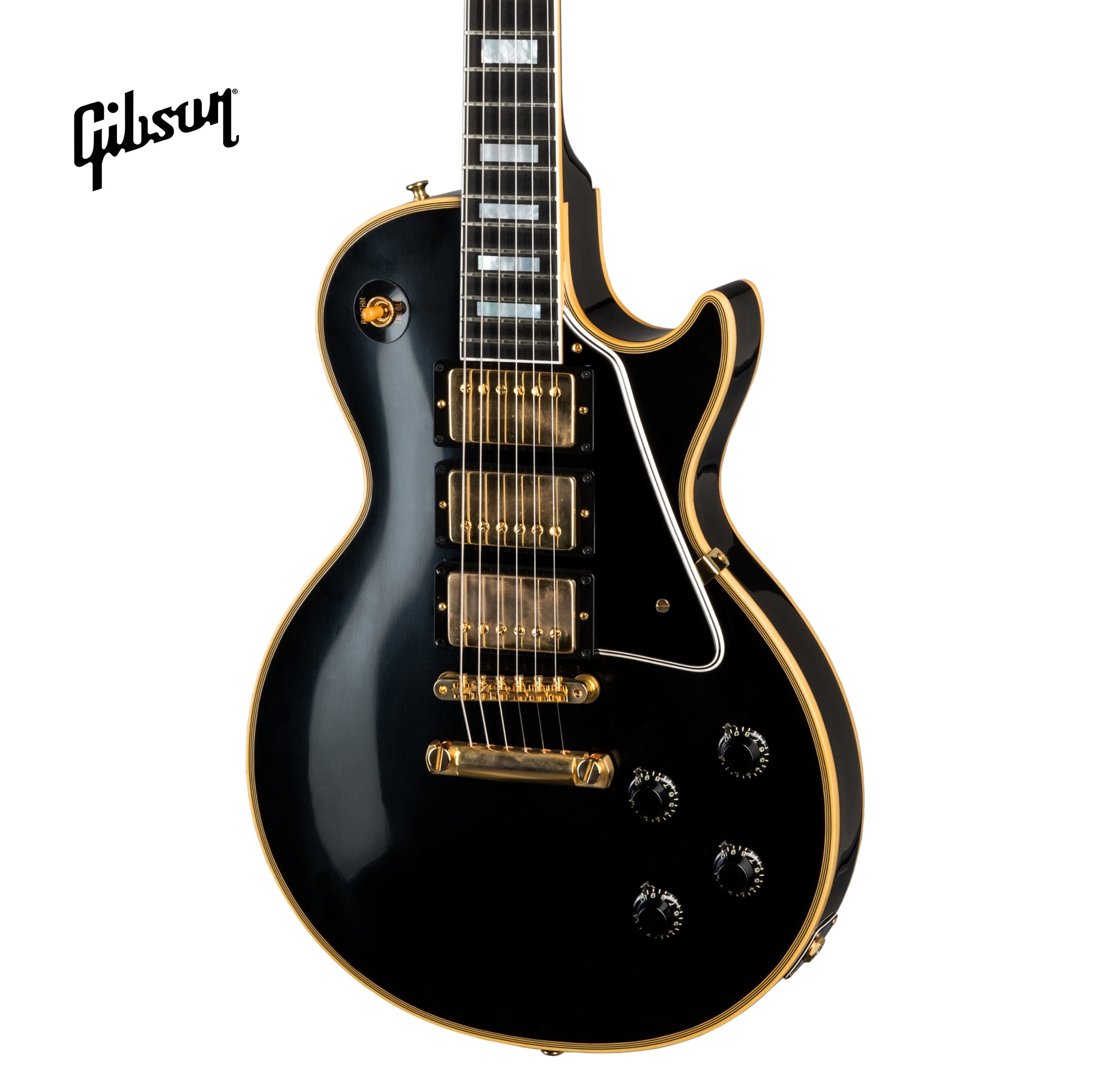 GIBSON 1957 LES PAUL CUSTOM REISSUE 3-PICKUP VOS ELECTRIC GUITAR - EBONY