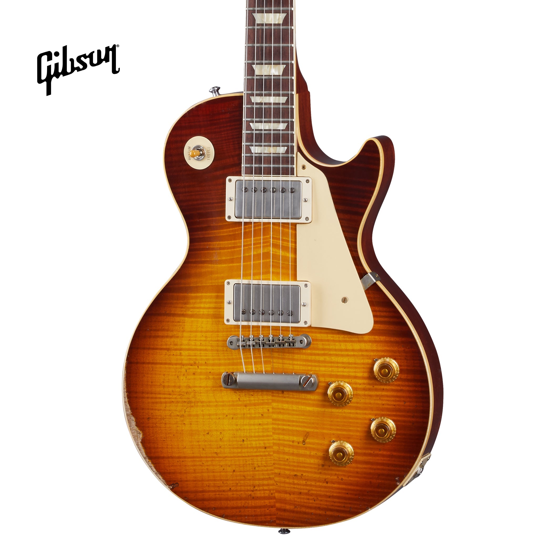 GIBSON 1959 LES PAUL STANDARD REISSUE HEAVY AGED ELECTRIC GUITAR - SLOW ICED TEA FADE