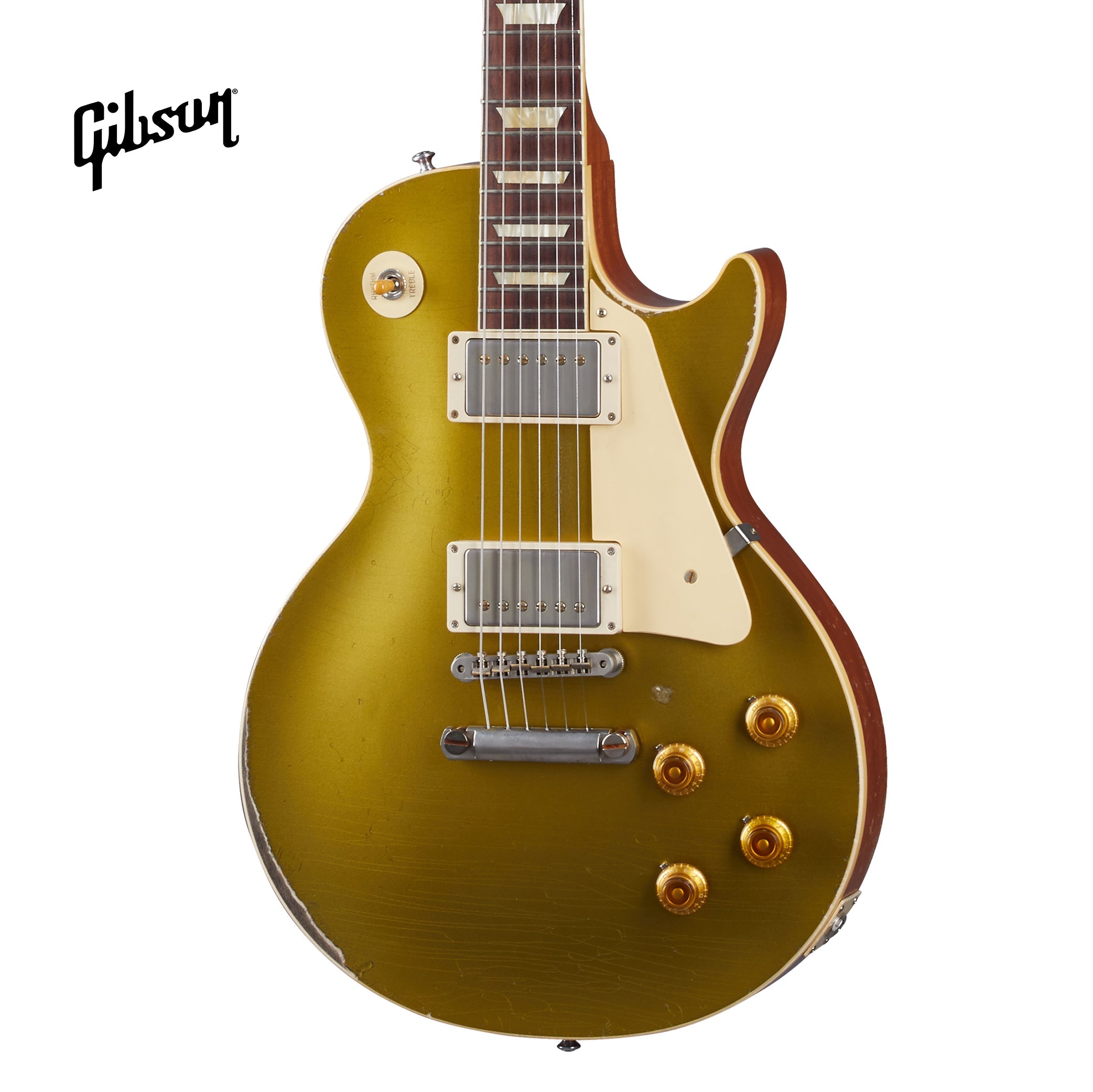GIBSON 1957 LES PAUL GOLDTOP REISSUE ULTRA HEAVY AGED ELECTRIC GUITAR - DOUBLE GOLD
