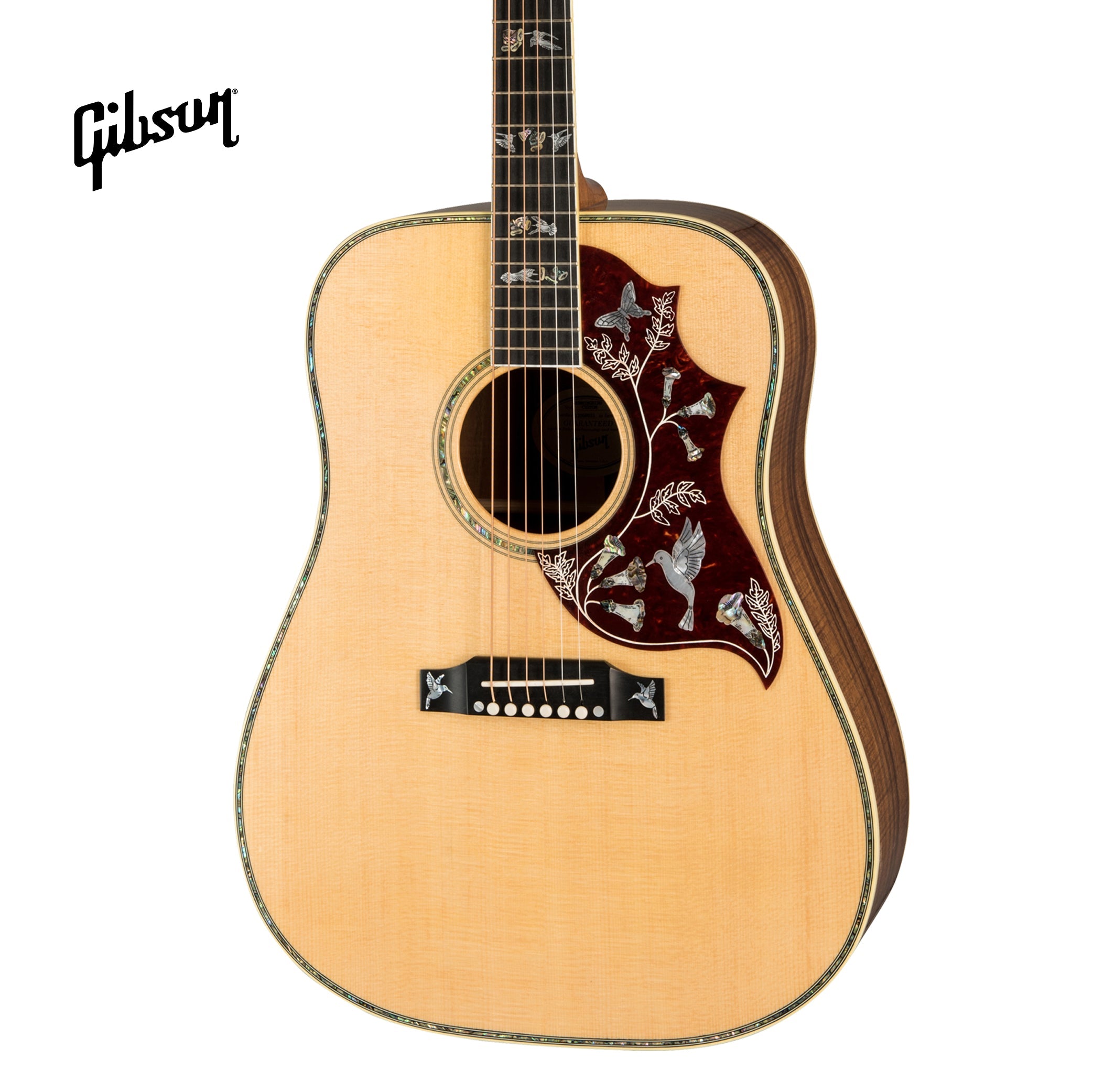 GIBSON HUMMINGBIRD CUSTOM KOA ACOUSTIC GUITAR - ANTIQUE NATURAL