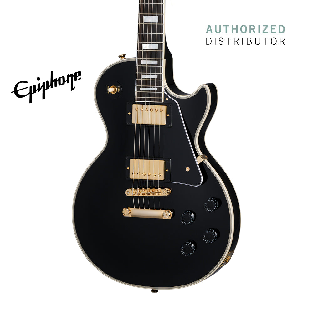 (Epiphone Inspired by Gibson Custom) Epiphone Les Paul Custom Electric Guitar - Ebony