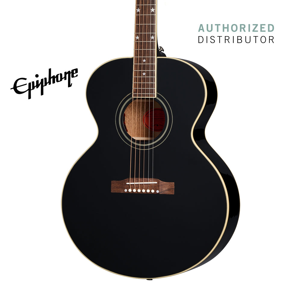 (Epiphone Inspired by Gibson Custom) Epiphone J-180 LS Acoustic-Electric Guitar - Ebony