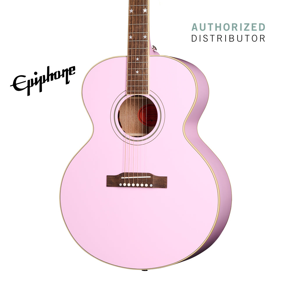 (Epiphone Inspired by Gibson Custom) Epiphone J-180 LS Acoustic-Electric Guitar - Pink